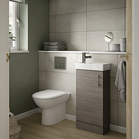 Milan Grey Avola Effect Floor Standing Basin Unit | WYB: Bathroom Vanities Under £150