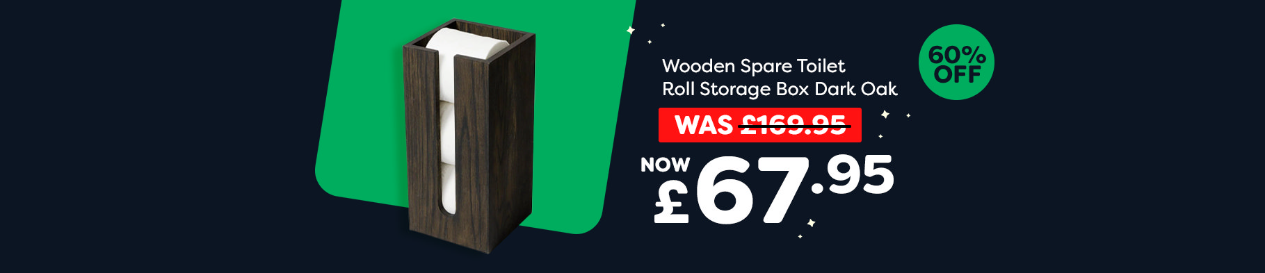  Banner 3 - Wooden Spare Toilet Roll Storage Box Dark Oak