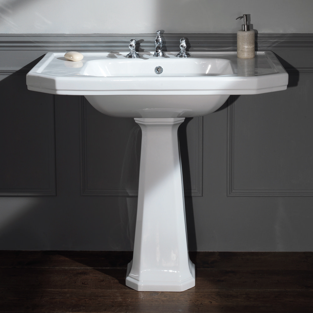 Silverdale Empire Art Deco 920mm Wide Basin with Full Pedestal