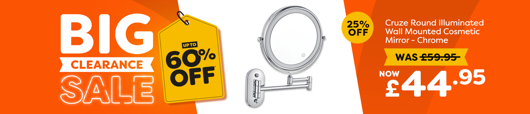 Banner 2 - Cruze Round Illuminated Wall Mounted Cosmetic Mirror