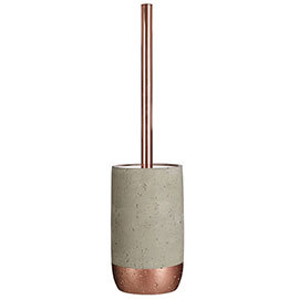 Neptune Toilet Brush Holder - Concrete &amp; Copper