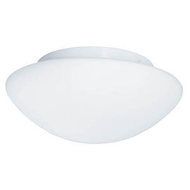 Searchlight IP44 35cm White Flush Fitting with Opal Glass - 1910-35