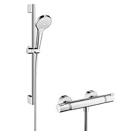 hansgrohe Croma Select S Vario Thermostatic Shower System with 65cm Shower Slider Rail Kit - 27013400