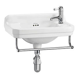 Burlington 51cm Cloakroom Basin with Towel Rail - 1 Tap Hole Medium Image