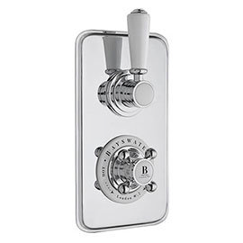 Bayswater White Twin Concealed Thermostatic Shower Valve with Diverter