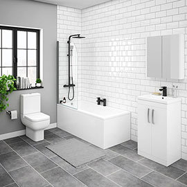 Brooklyn White Gloss Small Bathroom Suite
