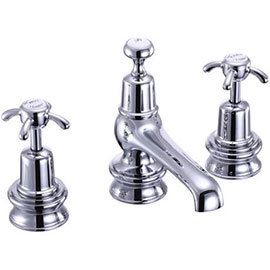 Burlington Anglesey Regent - Chrome 3 Tap Hole Basin Mixer with Pop Up - ANR12
