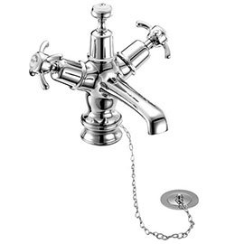 Burlington Anglesey Regent Basin Mixer Tap with Plug &amp; Chain Waste - ANR5