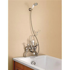 Burlington Claremont Angled Bath Shower Mixer with Shower Hook - H228-CL