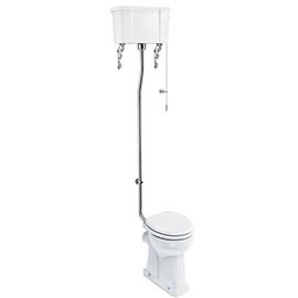 Burlington Regal High Level Raised Height Toilet with White Ceramic Cistern