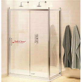 Burlington Traditional Soft Close Sliding Shower Door with Side Panel