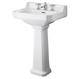 Old London Richmond Comfort Height Traditional 3TH Basin &amp; Pedestal