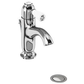 Burlington Chelsea Curved Mono Basin Mixer Tap with Pop Up Waste - CH22