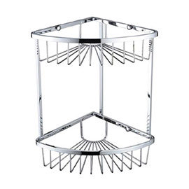 Bristan Two Tier Corner Fixed Wire Basket - COMP-BASK06-C