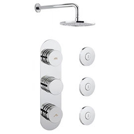 Crosswater - Dial Central 2 Control Shower Valve with 3 Body Jets, Fixed Head &amp; Arm