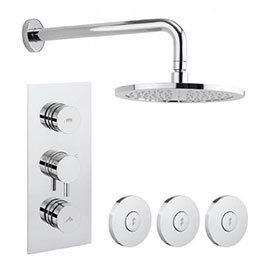 Crosswater - Dial Kai Lever 2 Control Shower Valve with 3 Body Jets, Fixed Head &amp; Arm