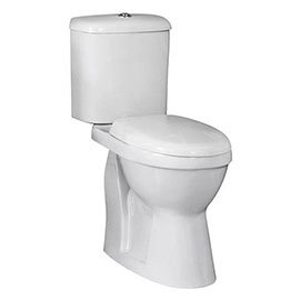 KLARA Toilet WC Close Coupled Rimless Bathroom Heavy Duty Seat 430mm Pan Height