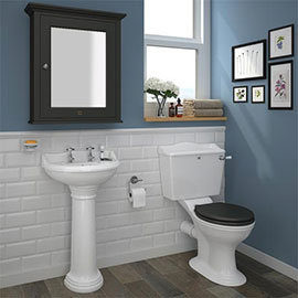 Downton Abbey Ryther Close Coupled Traditional Bathroom Suite - Charcoal