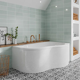 Venice 1500mm Curved Corner Shower Bath + Panel