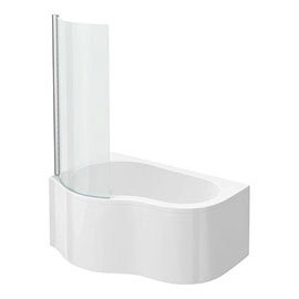 Venice Curved Corner Shower Bath - 1500mm with Screen + Panel