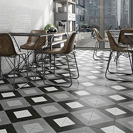 Formation Black &amp; White Wall and Floor Tiles - 200 x 200mm