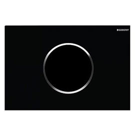 Geberit Sigma10 Black + Gloss Chrome Touchless Automatic Flush for UP320 Cistern