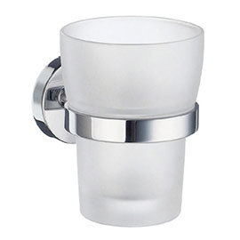 Smedbo Home Holder with Frosted Glass Tumbler - Polished Chrome - HK343