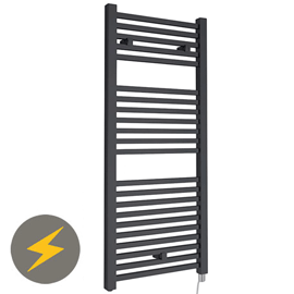 Hudson Reed 1110 x 500mm Electric Square Heated Towel Rail - Anthracite - HL153