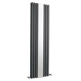 Hudson Reed Revive 1800 x 499mm Double Panel Designer Radiator with Mirror - Anthracite - HLA79