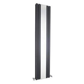 Hudson Reed Sloane Double Panel Radiator with Mirror 1800 x 381mm - Anthracite