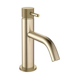 Crosswater MPRO Monobloc Basin Mixer with Knurled Detailing - Brushed Brass - PRO110DNF_K