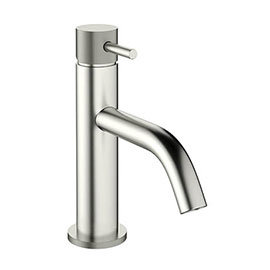 Crosswater MPRO Monobloc Basin Mixer with Knurled Detailing - Brushed Stainless Steel Effect - PRO110DNV_K