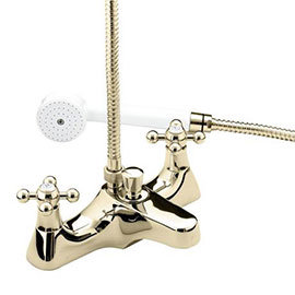 Bristan - Regency Deck Mounted Bath Shower Mixer - Gold Plated - R-DBSM-G