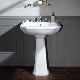 Silverdale Empire Art Deco 620mm Wide Basin with Full Pedestal