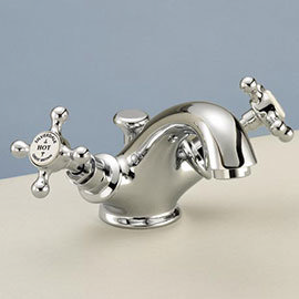Silverdale Victorian Basin Monobloc Tap with Pop Up Waste Chrome