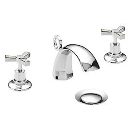 Heritage Gracechurch Mother of Pearl 3 Hole Basin Mixer with Pop-up Waste - TGRDMOP06