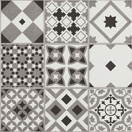 Vibe Grey Mosaic Patterned Wall and Floor Tiles - 223 x 223mm