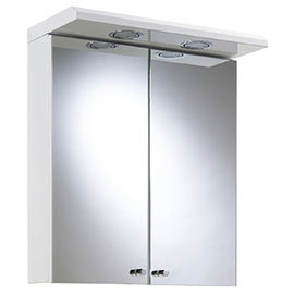 Croydex Shire 2 Door Mirror Cabinet with Light &amp; Shaver Socket - White - WC267222E