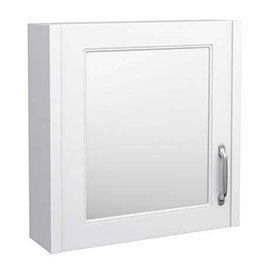 York Traditional White Ash 1 Door Mirror Cabinet (600 x 162mm)