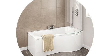 P Shaped Bath | B Shape Shower Baths | Victorian Plumbing