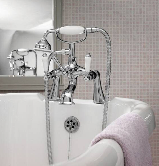 Ultra Traditional Bloomsbury Bath Shower Mixer & Shower Kit Chrome - XM314