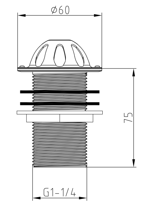 1 1/4" Stainless Steel Urinal Waste