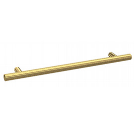 1 x Arezzo Industrial Style Knurled 'T' Bar Brushed Brass Handle (192mm Centres) Medium Image