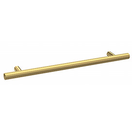 1 x Arezzo Industrial Style Knurled 'T' Bar Brushed Brass Handle (192mm Centres) Large Image