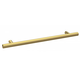 1 x Arezzo Industrial Style Knurled 'T' Bar Brushed Brass Handle (192mm Centres) Large Image