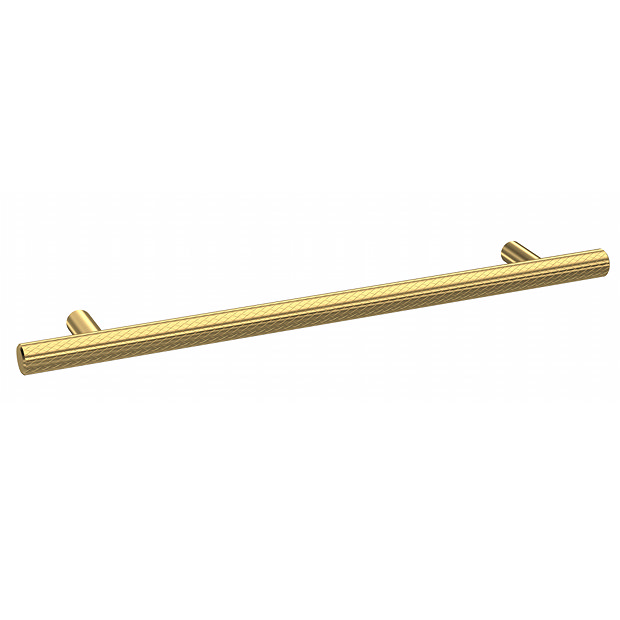 1 x Arezzo Industrial Style Knurled 'T' Bar Brushed Brass Handle (192mm