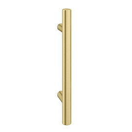 1 x Round 'T' Bar Brushed Brass Additional Handle - L155mm (96mm Centres) Medium Image
