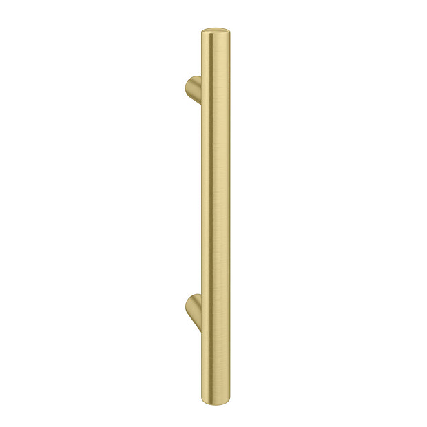 1 x Round 'T' Bar Brushed Brass Additional Handle - L155mm (96mm Centres) Large Image