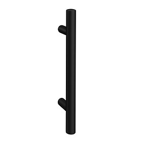 1 x Round 'T' Bar Matt Black Additional Handle - L155mm (96mm Centres) Large Image