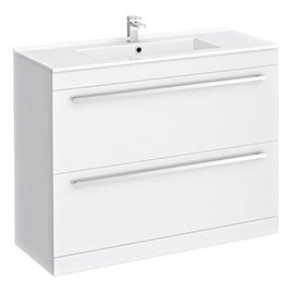 Nova Vanity Sink With Cabinet - 1000mm Modern High Gloss White Medium Image